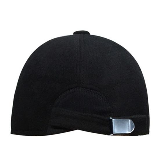 Men Winter Baseball Hat Long Brim Solid Color Windproof Cold Resistant Ear Protection With Earflap Cold Weather Father Outdoor Cap