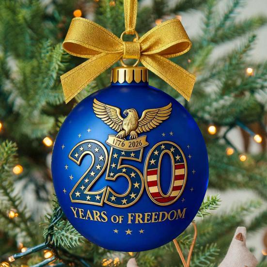 United States 250th Anniversary Ornament 250th Anniversary Acrylic Christmas Ball Ornament Patriotic Christmas Tree Hanging Decor