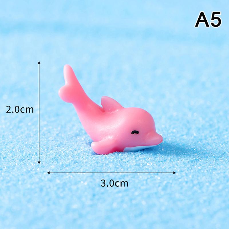 Mini Ocean Figurine Resin Ornaments Cute Marine Life Sea Animals Tiny Statue Aquarium Home Desktop Micro Landscape Decor