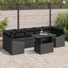 VidaXL 8-Piece Garden Sofa Set with Cushions In Black Poly Rattan 3357696