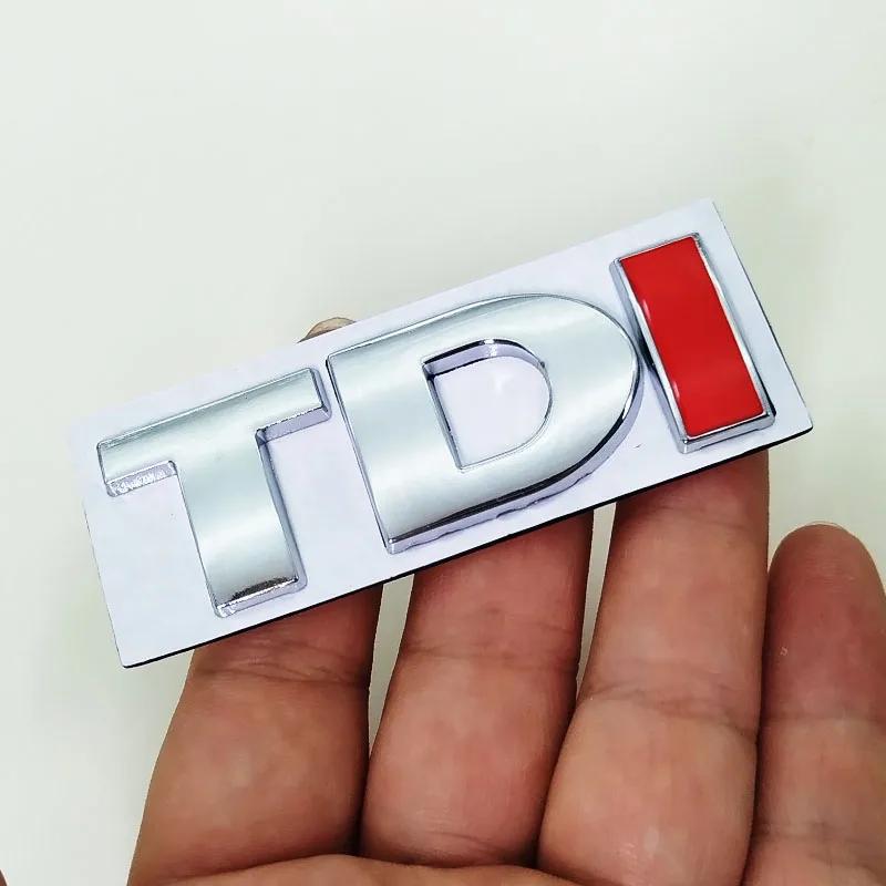 CJOZW1 3D Metal Car Logo TDI Rear Trunk Badge Sticker Front Grill Emblem For Volkswagen VW Polo Golf 4 6 7 MK6 Touran Jetta Passat B5