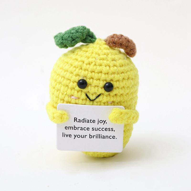 Вязание крючком вручную эмоциональное украшение позитивная энергия фрукты животное крючок тканый готовый продукт украшения для автомобиля поощрительная открытка