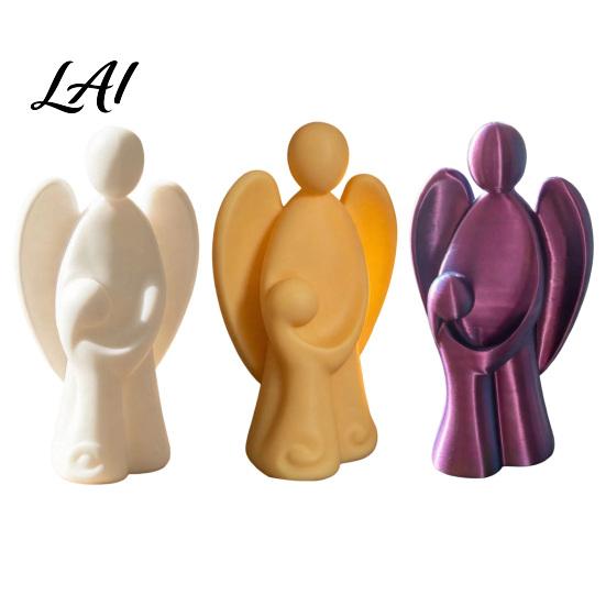 Modern Nursery Room Accents 3D Printed Angel Figurine Abstract with Kid Statue Minimalist Sculpture Durable Eco Friendly Craft Gifts Desktop