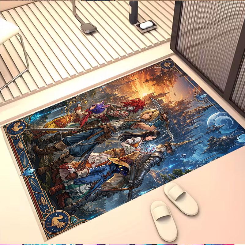 Final Fantasy Print Rug, Washable Floor Carpet, For Entryway Dorm Laundry Room Office Study, Home Decor Birthday Christmas Gift