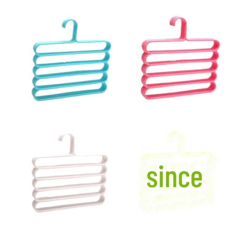 Многофункциональная 5-слойная нескользящая вешалка для брюк и шарфов для гардероба