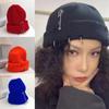 Women's Knitted Beanie Cap Ring Pin Street Hip Hop Personality Fashion Versatile Solid Wool Hat With Holes Trim Melon Men Trend