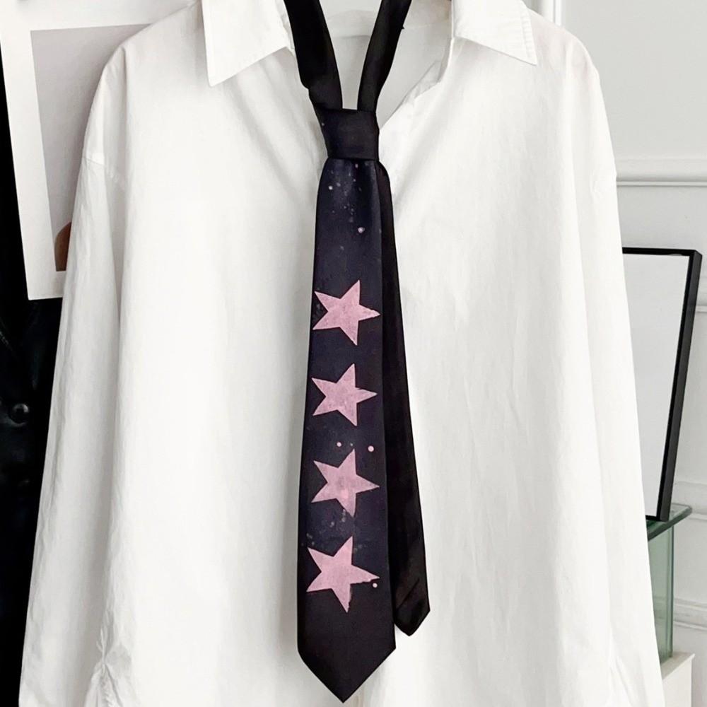 Y2K Star Tie Sweet Unisex Necktie Creative Glossy Tie Suit Accessories