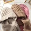 Women's Double-Layer Fleece-Lined Knit Hat & Scarf Combo - Warm Winter Wool Crochet Style