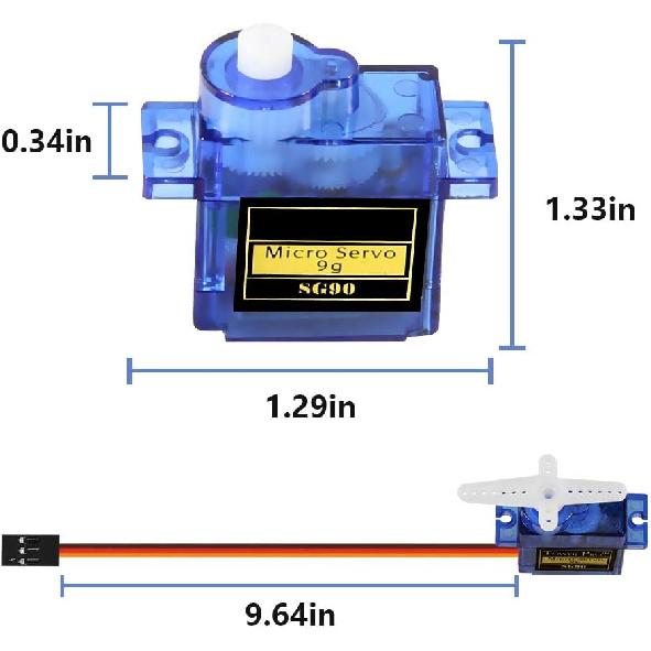 5 Pcs SG90 Micro Servo Motor Mini Servo SG90 9g Servo Kit Compatible with RC Helicopter Airplane Car Boat Robot Arm/Hand/Walking/Servo Door Lock