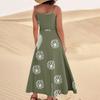 Women's Casual V Neck Dot Print Sleeveless Pocket Suspender Dress