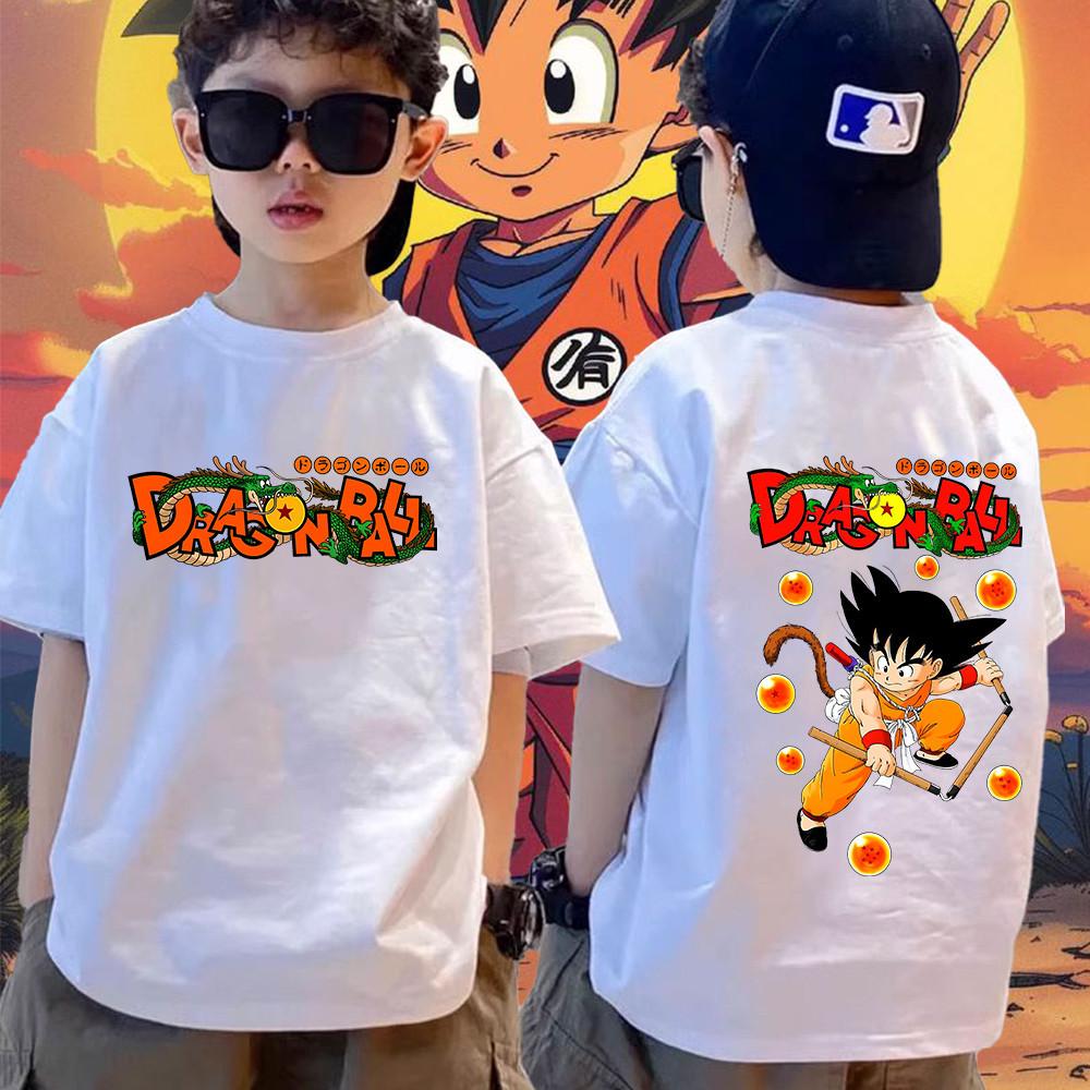 Детская футболка Dragon Ball Z Милый Аниме Мальчик 1-11 лет Супер Сайян Мультяшная Футболка