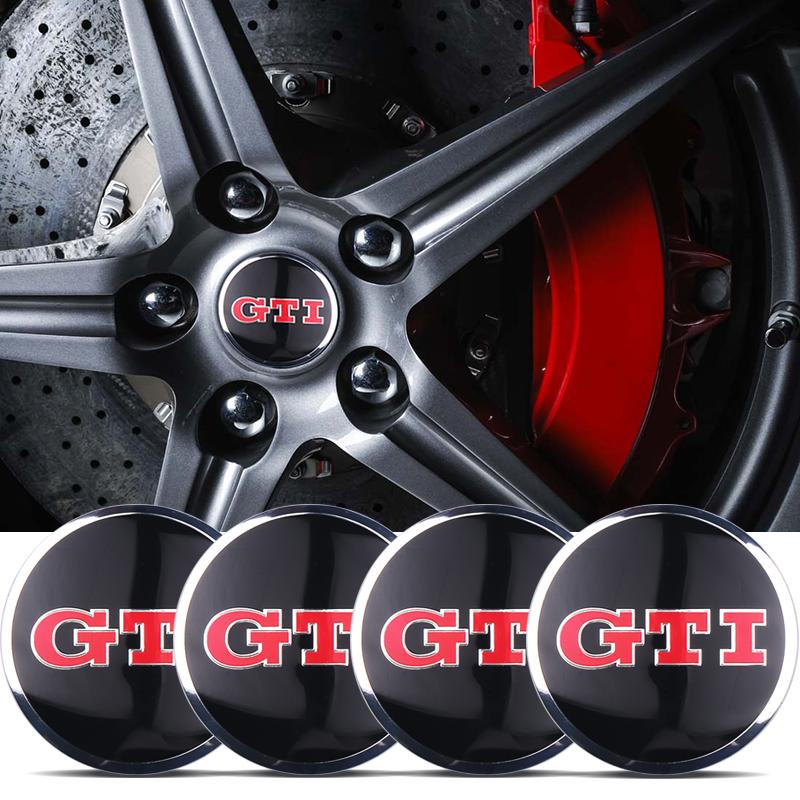 For VW 4PCS Car Wheel Center Hub Caps Sticker 56/60/65mm Badge for Volkswagen VW R GTI Passat Polo Golf 4 5 6 7 Bora MK7 Beetle Tiguan zs3