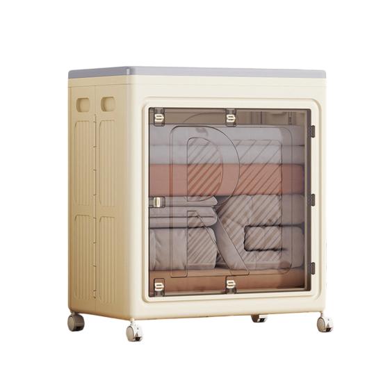 Контейнер для хранения одежды с крышкой и колесами, большой вместимости, с двойными дверцами, складной, для белья, одежды, простыней, одеял, закусок, игрушек, органайзер для шкафа