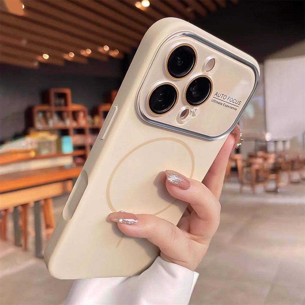 Усовершенствованный жидкий чехол для телефона для iPhone 17 16 14 15 Pro Max Магнитная зарядка Защитная крышка для стеклянного объектива Силиконовый набор для пары