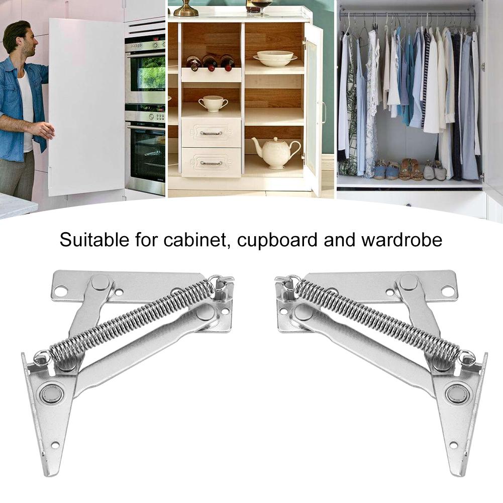 2pcs Set Steel,   Lift up lift support scissor Closet Wardrobe Door hinges for trap Spring Hinge Cabinet Cupboard