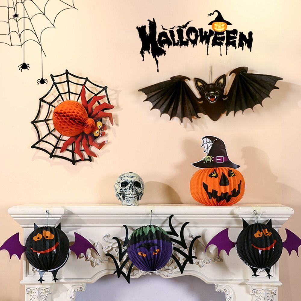 Spider Halloween Paper Pendant Ghost Pumpkin Lantern Festive Halloween Party Prop Indoor