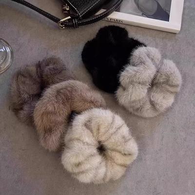 Осень-зима универсальная плюшевая веревка для волос для женщин изысканная имитация норки повязка на голову резинки для волос аксессуары подарки