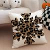 KKitty leopard print snowflakes Cushion Cover Throw Pillow Cover Hidden Button Durable Polyester Chair Cushion