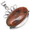 Pendant Rainforest Jasper Gemstone Gift For Her Silver Jewelry 1.75"
