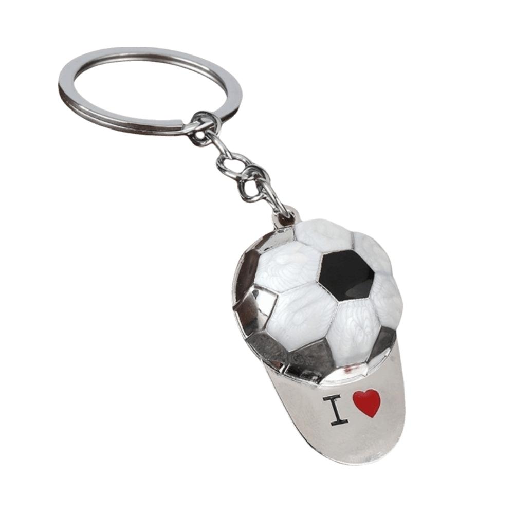 PVC Car Keyring Lightweight 3D Ball Shape Bag Charm Collection Football Keychain Sports Event
