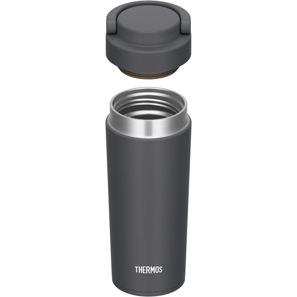 Thermos Vacuum Insulated Portable Tumbler with Carry Smoke SMB Dishwasher-Safe Handle, 420ml, Black, JOV-421