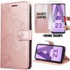 Case - Booling - for Samsung Galaxy A23 5G - Pink - Butterfly - Leather Effect - with 2 Tempered Glasses