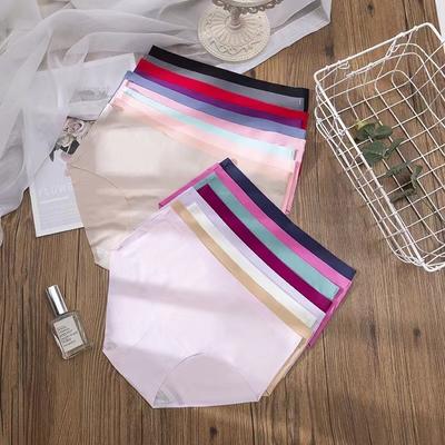Нижнее белье больших размеров, женские трусики, шелковые однотонные женские бесшовные трусы, трусы для девочек, дышащее сексуальное женское белье