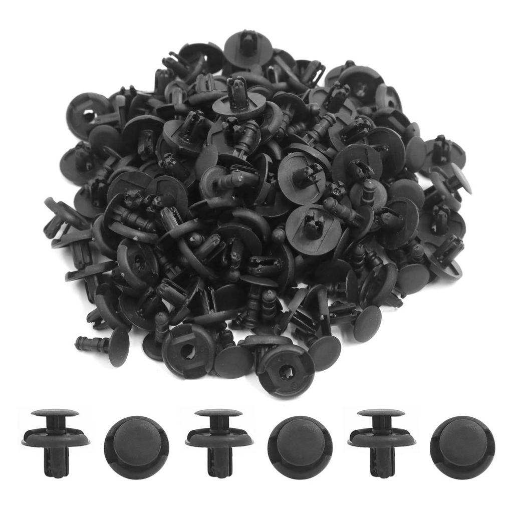 uxcell Trim Clip Rivet Fastener Push Clip Plastic Black Compatible
