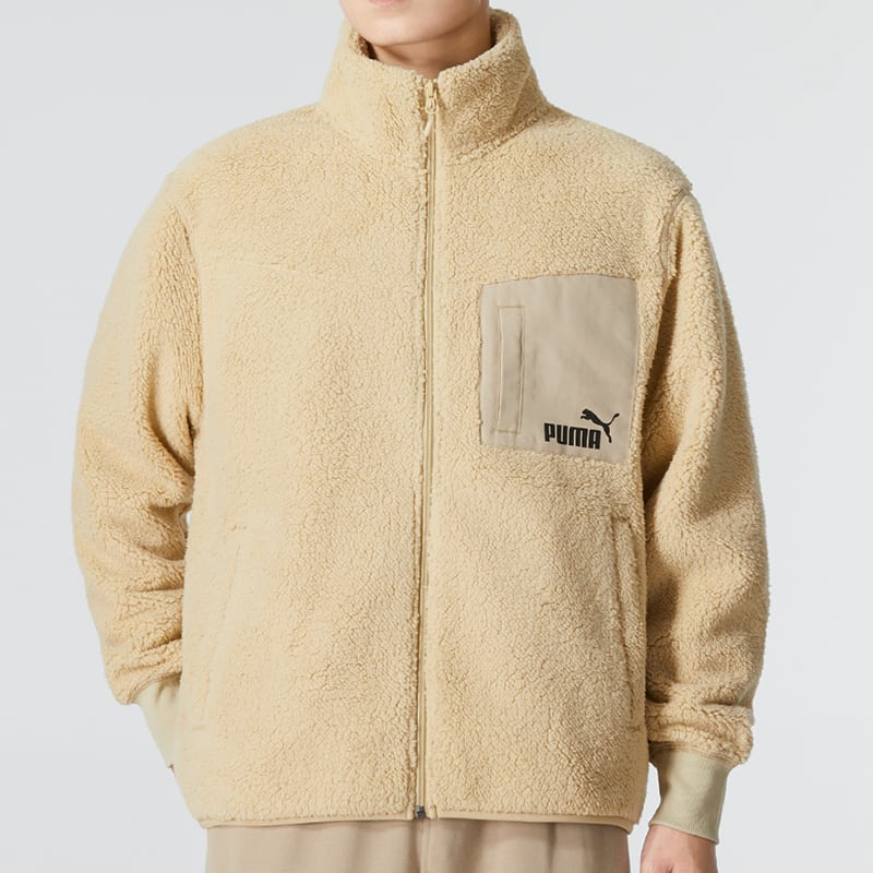 Puma Бархатные куртки Унисекс Хаки Стойка Утолщенные 673645-12