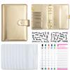A6 Gold Ring Gold Purple Black Money Budget Planner Binder Zipper Envelopes Cash Envelopes For Budgeting Money Organizer