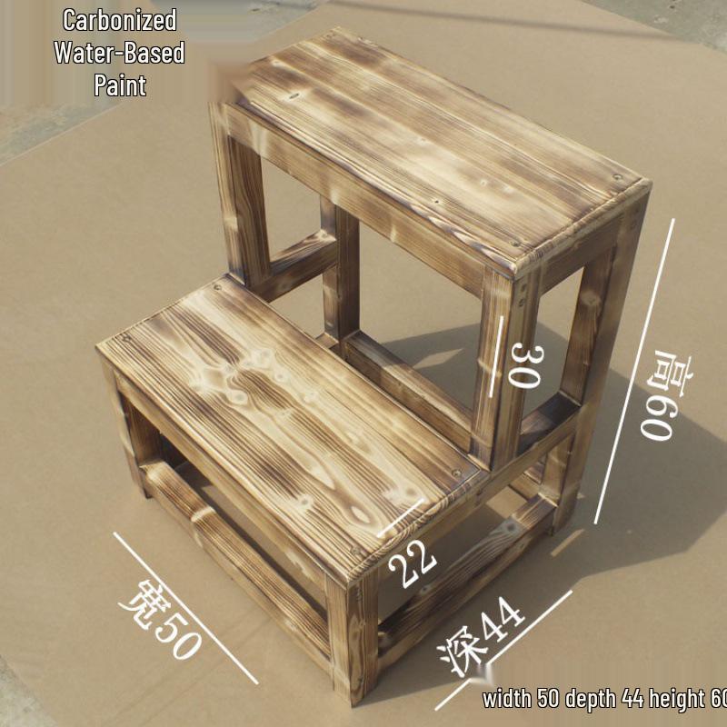 Компактная складная стремянка из массива дерева для дома
