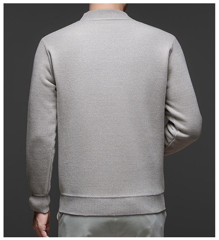 Мужской осенне-зимний свитер из синели с полувысоким воротником, улучшенной бархатной основой