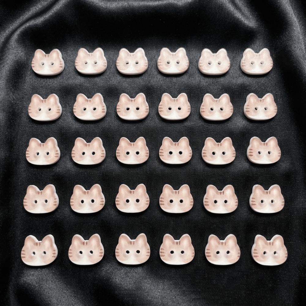 30pcs 12mm Kitty Buttons Creative Ginger Cat Buttons Calico Cat Buttons  Clothes Accessories