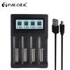 PALO 4 Slots USB Multifunction Smart Quick Charger for 3.7V Rechargeable Lithium Battery 14500/16350/18500/18650