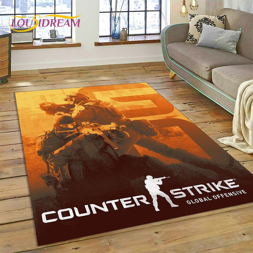 CS GO, Counter Strike Игра Геймер HD Ковер Ковер для Гостиной Спальни Декор, Напольный Коврик Нескользящий Декор для Дивана Прихожая Подарок