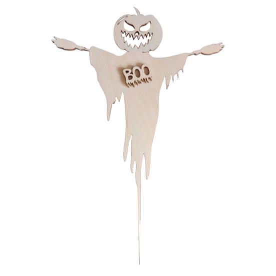 3 шт. Хэллоуинские топперы для кексов Жуткая тыква Привидение Деревянные топперы для кексов для Хэллоуинской тематики Детский душ Вечеринка по случаю дня рождения Украшение для торта