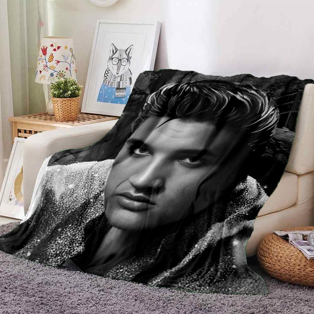 Famous Rock Singer Black‑White Portrait Print Flannel Throw Blanket Soft Plush Blanket for Sofa Couch Bedroom Music Fan Home Decor