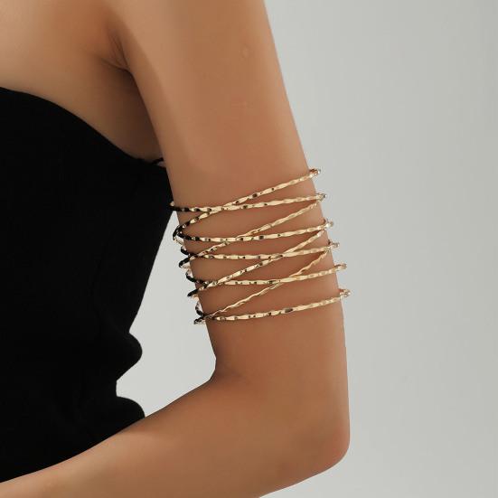 Женское кольцо на руку, открытое, многослойное, полое, регулируемое, цветное, полированное, гальваническое, из нержавеющей стали