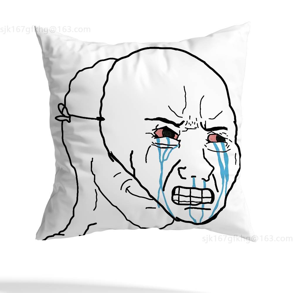 Wojak Soyjak Pillow Case Sofa Living Room Bedroom Headboard Backrest Cushion Square Cushion Nap Time