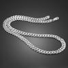 Genuine 100% 925 Sterling Silver Men's Necklace Fashion Punk Curb Cuban Link Chain  6 Mm 20-24 In Man Fine Jewelry Gift