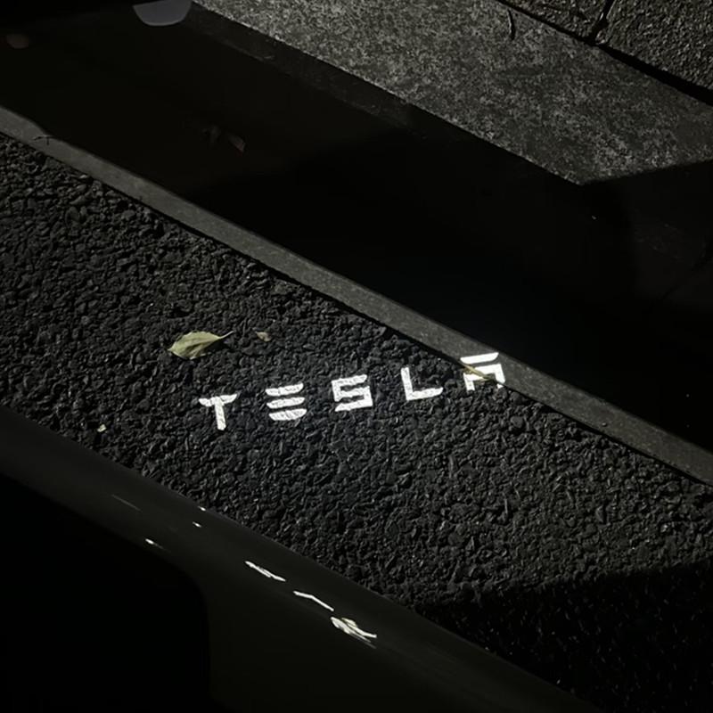 Car Door Welcome Light Led Projector Lamp For Tesla Model 3 Y Model X S Courtesy Lamps