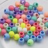 50Pcs Acrylic Big Hole Beads 6mm Center Hole Solid Color Beads Loose Spacer Beads for Jewelry Making DIY Necklace Bracelet