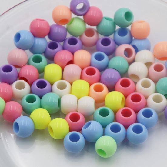50Pcs Acrylic Big Hole Beads 6mm Center Hole Solid Color Beads Loose Spacer Beads for Jewelry Making DIY Necklace Bracelet