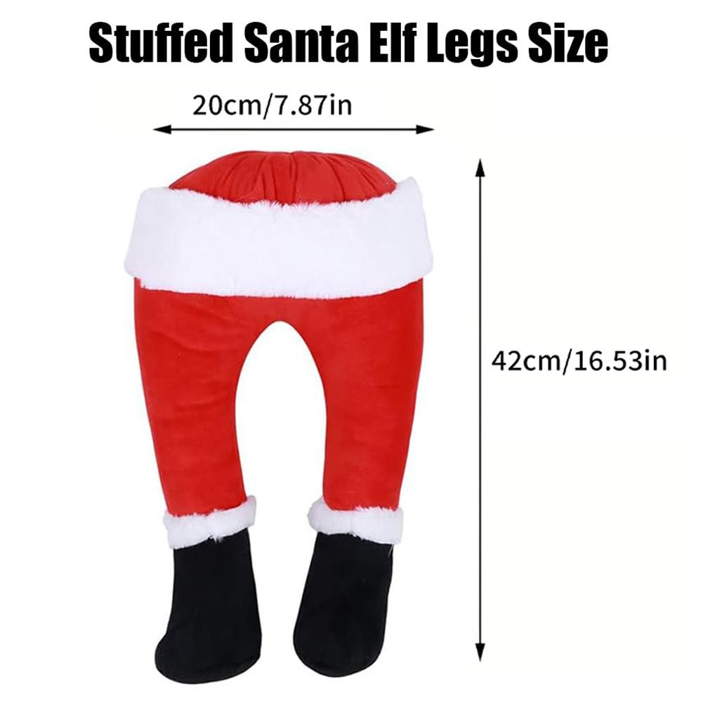Christmas Elf/Santa Legs Christmas Tree Decoration Stuffed Leg Stuck Xmas Tree Topper for Tree Ornaments Party Decorations