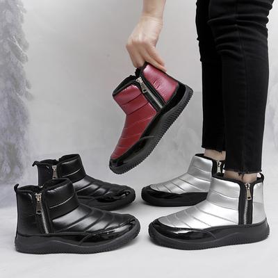 Женские зимние теплые ботинки для снега, нескользящие, водонепроницаемые, женские ботинки до щиколотки, удобные, с подкладкой из искусственного меха, для походов, прогулок, короткие ботинки, обувь