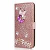 Applicable to iPhone17ProMax colorful butterfly diamond mobile phone case Apple 16 leather case glitter butterfly point diamond protective case