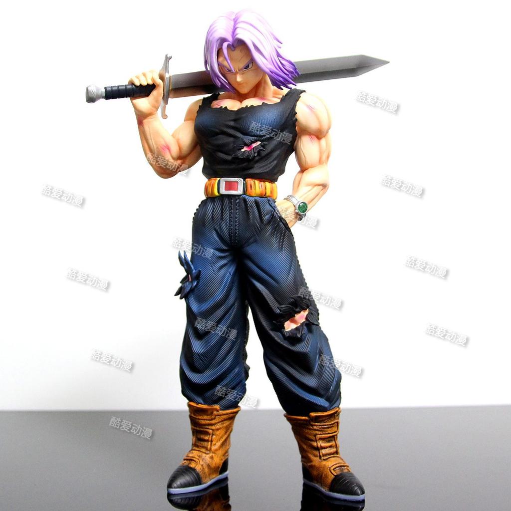 JJ Studio Фигурка Транкс Dragon Ball Z Стиль Меча Сменные Головы ПВХ 34см/13.39Дюйма Аниме Коллекционная Модель Подарок Декор