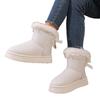 Флисовые и утепленные зимние ботинки с одним педальным механизмом 2025 зима новые толстоподошвенные пушистые с бантом теплые хлопковые ботинки большого размера