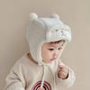 Bear Winter Baby Bonnet Newborn Hat with Earflap Thick Warm Lamb Wool Toddler Hats Infant Beanie Baby Girl Boy Cap 0-12M
