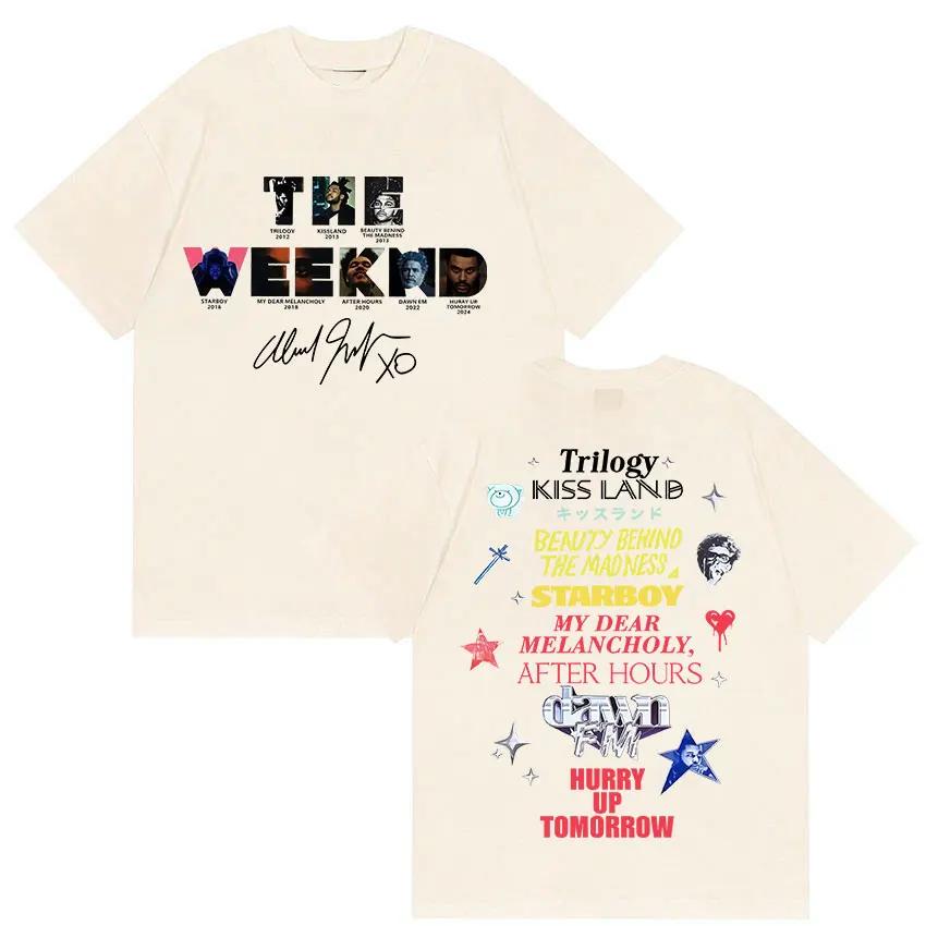 Рэпер The Weeknd Ускоряйся Завтра Тур 2026 Графические Футболки Мужские Поп-Фанаты Хип-Хоп Оверсайз Хлопковая Футболка Унисекс Уличная Одежда